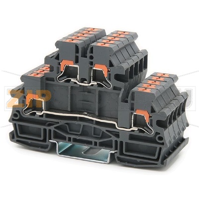 Клемма проходная Push-in, темно-серая CHIKU RPITT 2,5 