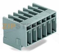 Вилка THT; 1.0 x 1.0 mm solder pin; угловые; Шаг контактов 5 мм; 13-пол.; серые Wago 769-673