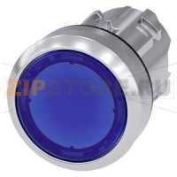 АКТУАТОР КНОПКИ С ВОЗМОЖНОСТЬЮ ПОДСВЕТКИ, 22MM, КРУГЛ., ГЛЯНЦЕВЫЙ МЕТАЛЛ, КНОПКА СИНЯЯ ПЛОСКАЯ, БЕЗ ФИКСАЦИИ Siemens 3SU1051-0AB50-0AA0