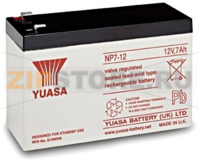 YUASA NP7-12 Необслуживаемый герметизированный AGM аккумулятор YUASA NP7-12 Характеристики: Напряжение - 12 В; Емкость - 7 Ач; Габариты: длина 151 мм, ширина 65 мм, высота 98 мм, вес: 2,65 кг