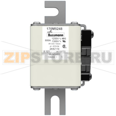 Предохранитель, 800 A, AC 1250 В, 100 кА, size 2, 61x77x138 мм, aR, DIN, IEC Eaton FUSE 800A 12 