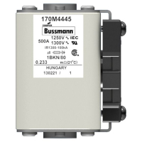 Предохранитель, 500 A, AC 1250 В, 100 кА, size 1, 53x69x80 мм, aR, IEC UL Eaton FUSE 500A 1250