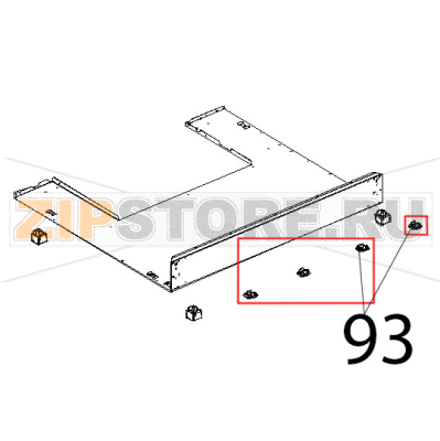Clip fissaggio cassetto raccogligocce Unox XBC 815G Clip fissaggio cassetto raccogligocce Unox XBC 815GЗапчасть на деталировке под номером: 93