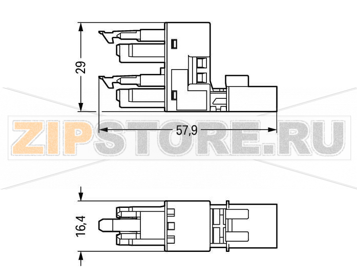 h-distribution connector; 3-pole; Cod. A; 1 input; 2 outputs; outputs on one side; 2 locking levers; white Wago 890-684 Protected against mismating and maintenance-freeLow profile with 4.4 mm pole spacing...