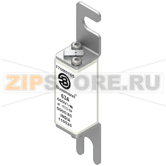 Предохранитель, 80 A, AC 660 В, 200 кА, size 0000, 18x19x100 мм, aR, UL Eaton FUSE 80A 660V 000 