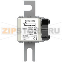 Предохранитель, 350 A, AC 690 В, 200 кА, size 1, 43x60x110 мм, aR, DIN, IEC Eaton FUSE 350A 690
