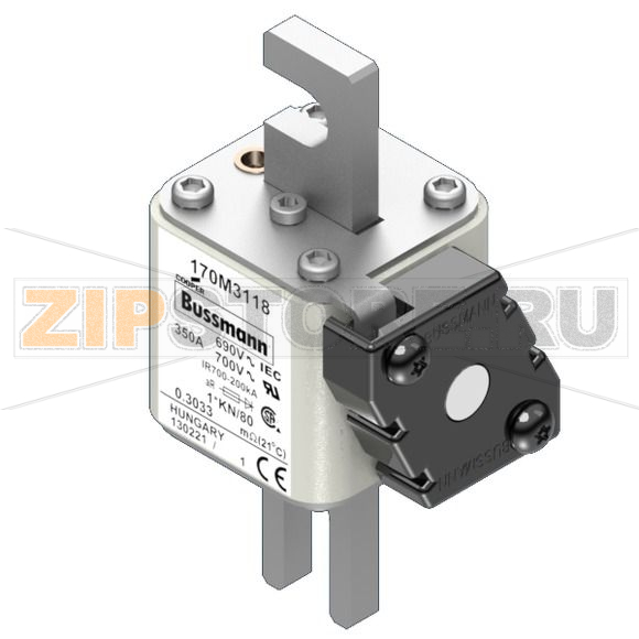 Предохранитель, 350 A, AC 690 В, 200 кА, size 1, 43x60x110 мм, aR, DIN, IEC Eaton FUSE 350A 690 
