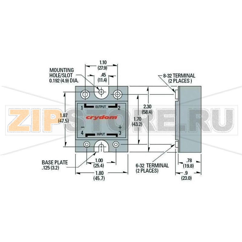Реле твердотельное 25 А, 280 В/AC, 1 шт Crydom D2425 