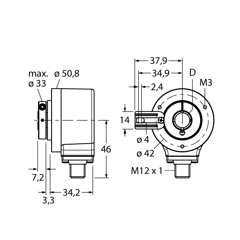 Энкодер инкрементальный Turck REI-12H12T-2B3600-H1181 