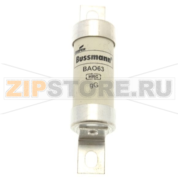Предохранитель, 63 A, AC 500 В, 80 кА, BS88/A3, 21x87 мм, gL/gG, BS Eaton 63AMP 500V AC BS88 gG F 