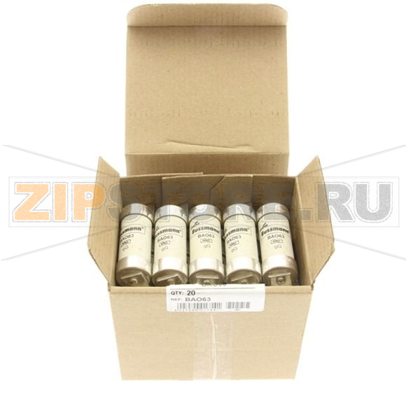 Предохранитель, 63 A, AC 500 В, 80 кА, BS88/A3, 21x87 мм, gL/gG, BS Eaton 63AMP 500V AC BS88 gG F 