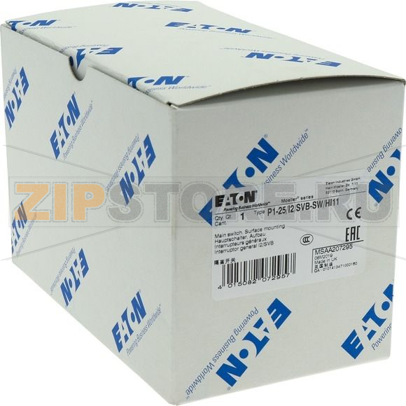 Выключатели главные, P1, 25 A, 3-полюсн Eaton P1-25/I2/SVB-SW/HI11 