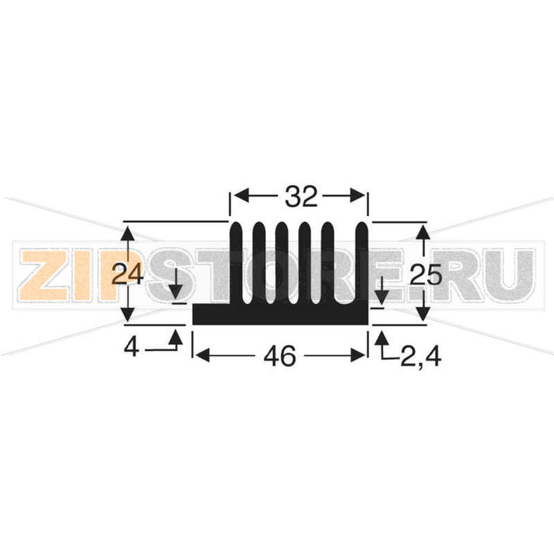 Радиатор 3.7 K/Вт, 75х46х25, для ТО 220/ТО 126 Fischer Elektronik SK107/75/SA 