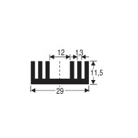 Радиатор 8.6 К/Вт, 37.5x29x11.5 мм, TO-220, SOT-32 Fischer Elektronik SK 09 37,5 SA