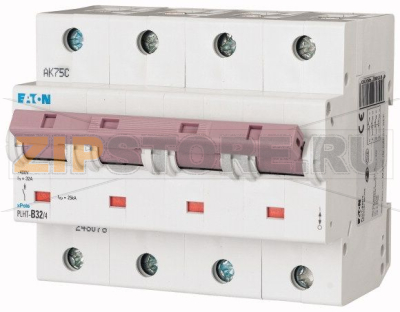 Выключатель автоматический 32А, кривая откл. D, 4 полюса, откл. способ. 25 кА Eaton PLHT-D32/4 