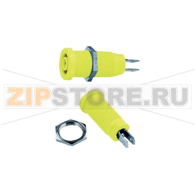 Розетка лабораторная, Ø контакта: 4 мм, зеленая, желтая, 1 шт Stäubli XEB-1R 