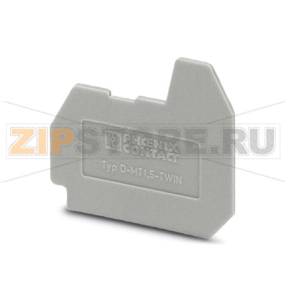 Концевая крышка Phoenix Contact D-MT 1,5-TWIN Длина: 28 мм, Ширина: 1 мм, Цвет: cерый.Минимальный заказ: 50 шт.Упаковка: 50 шт.