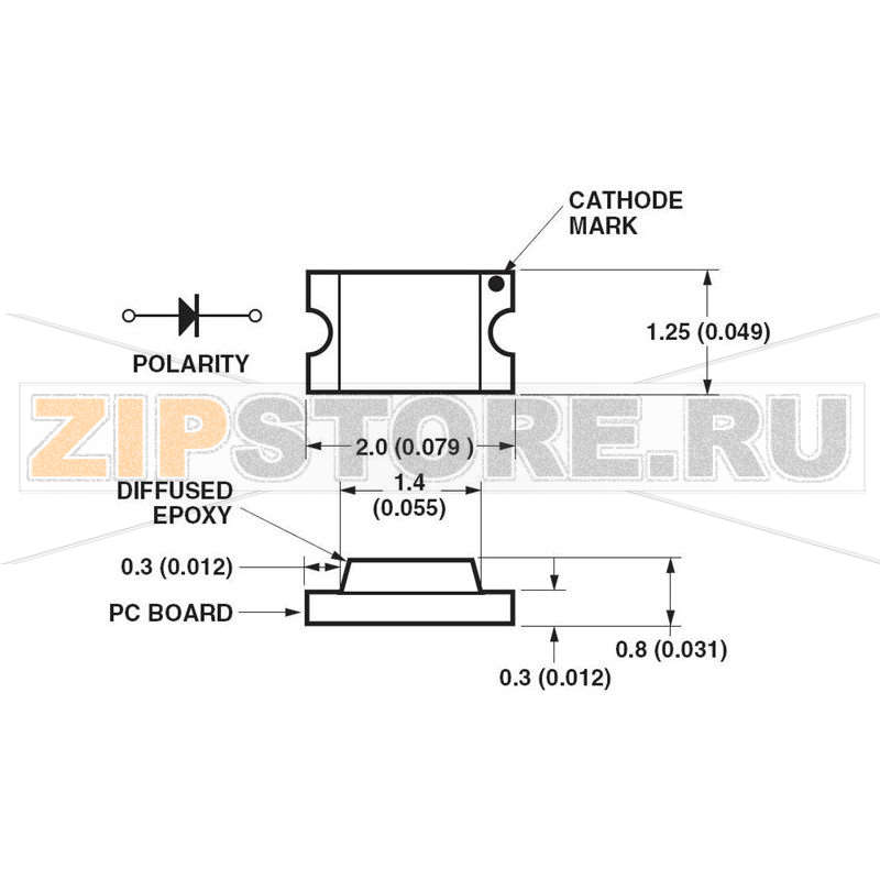 Светодиод 145 мкд, SMD, 0805, зеленый, 140°, 20 мА, 3.4 В Avago Technologies HSMQ-C170 