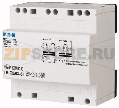 Трансформатор звонковый 63ВА, 230/12-24 В Eaton TR-G2/63-SF 