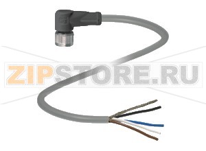 Кабель датчика-исполнительного устройства Cable socket, shielded V1-W-5M-PUR-ABG Pepperl+Fuchs Описание оборудованияFemale cordset, M12, 4-pin, shielded, PUR cable