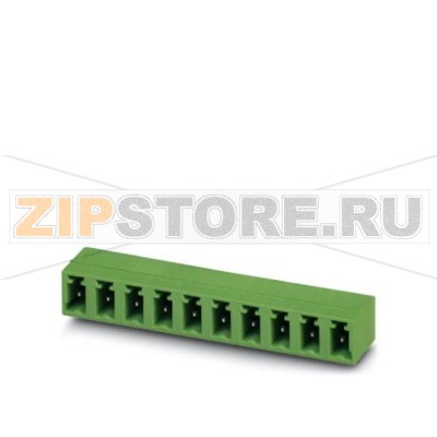 Ответная часть разъема Phoenix Contact MC 1,5/ 7-G-5,08 Номинальный ток: 8 А, Расчетное напряжение (III/2): 320 В, Полюсов: 7, Размер шага: 5,08 мм, Цвет: зеленый, Поверхность контакта: олово, Монтаж: пайка.Минимальный заказ: 50 шт.Упаковка: 50 шт.