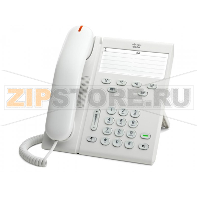 IP-телефон 48 В/DC, 2xFE (PoE), 1 линия, SIP/SCCP, без LCD Cisco CP-6911-W-K9 