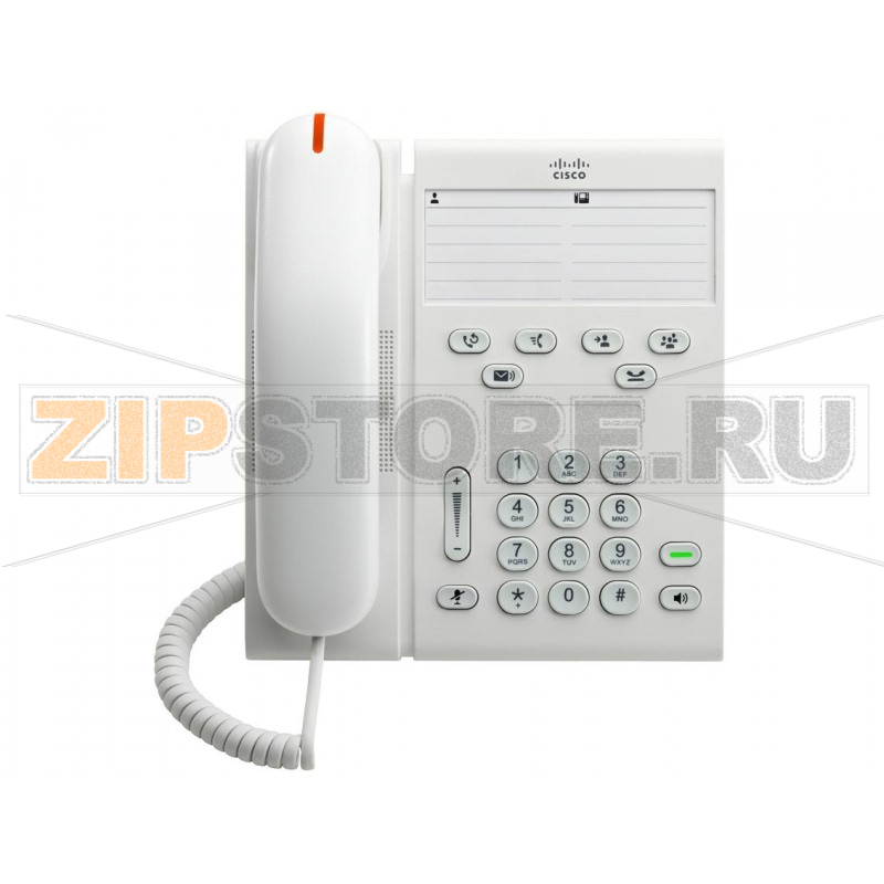 IP-телефон 48 В/DC, 2xFE (PoE), 1 линия, SIP/SCCP, без LCD Cisco CP-6911-W-K9 