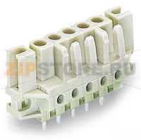 MCS MIDI Розетка под пайку THT; 0.6 x 1.0 mm solder pin; прямые; 100% защита от неправильного подсоединения; Проходной фланец; Шаг контактов 5 мм; 2-пол.; светло-серые Wago 722-132/047-000