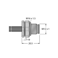Фланец Turck EC-FSFDW4.54-0.5/16