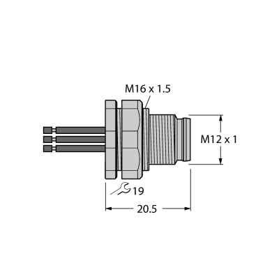 Фланец Turck EC-FSFDW4.54-0.5/16 