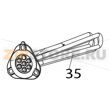 Resistenza boiler 3000W/230V Elettrobar Fast 161 DP Resistenza boiler 3000W/230V Elettrobar Fast 161 DPЗапчасть на деталировке под номером: 35