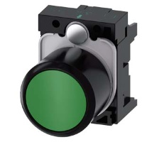 АКТУАТОР КНОПКИ С ВЫСОКИМ ФРОНТАЛЬНЫМ КОЛЬЦОМ (12MM), 22MM, КРУГЛ., ПЛАСТИК, КНОПКА ЗЕЛЁНАЯ ПЛОСКАЯ, БЕЗ ФИКСАЦИИ, С ДЕРЖАТЕЛЕМ, С ГРАВИРОВКОЙ ЛАЗЕРОМ, ВЕРХНИЙ РЕГИСТР Siemens 3SU1200-0EB40-0AA0-Z&nbsp;Y11