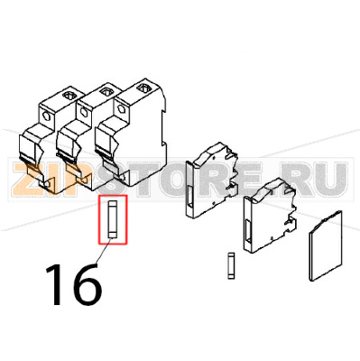 Fusibile 10.3x38, 10 A, 500 V Angelo Po BX61E Fusibile 10.3x38, 10 A, 500 V Angelo Po BX61EЗапчасть на деталировке под номером: 16