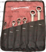 JEU DE 6 CLES COMBINEES PLATES A CLIQUET