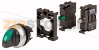 Переключатель зеленый с подсветкой, 1НО, 230В DC Eaton M22-WRLK-G-K10LED230-BVP