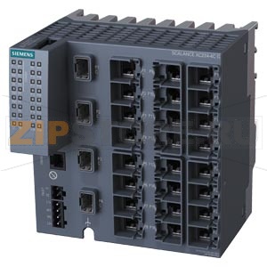 SCALANCE XC224-4C G managed Layer 2 IE switch; IEC 62443-4-2 certified; Full Gigabit; 20x 10/100/1000 Mbps RJ45 ports; 4x 1000 Mbps combo ports (either 1000 Mbps/ SFPs or 10/100/1000 Mbps RJ45 ports can be used); 1x console port; diagnostics LED; redundan 
