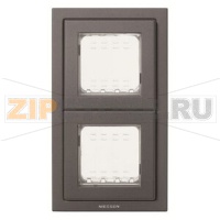 Рамка монтажная, двухпостовая, двухмодульная, IP55, антрацитовая ABB 2CLA327200N1801