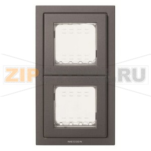 Рамка монтажная, двухпостовая, двухмодульная, IP55, антрацитовая ABB 2CLA327200N1801 