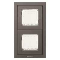 Рамка монтажная, двухпостовая, двухмодульная, IP55, антрацитовая ABB 2CLA327200N1801
