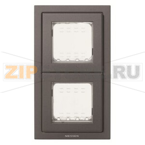 Рамка монтажная, двухпостовая, двухмодульная, IP55, антрацитовая ABB 2CLA327200N1801 