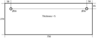 DOOR GLASS FOR OVEN 756x270x5 mm