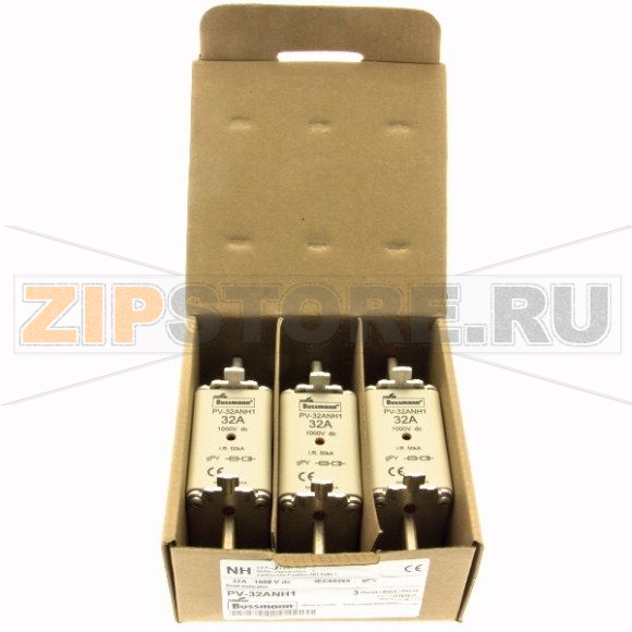 Предохранитель, 355 A, DC 1000 В, 50 кА, NH3, gPV, UL PV, UL, IEC Eaton FUSE 355A 1000V DC PV SIZE 