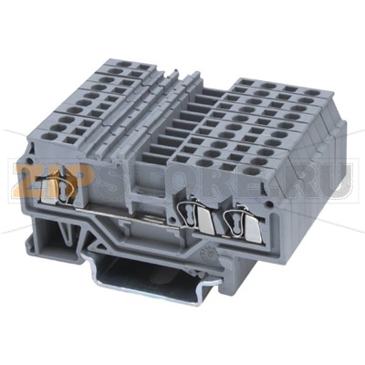 Клемма проходная, пружинная, 3 контакта, серая CHIKU RST 2,5-TWIN 