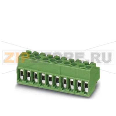 Вилочная часть Phoenix Contact PT 1,5/ 2-PVH-3,5-A Номинальный ток: 6 А, Расчетное напряжение (III/2): 200 В, Полюсов: 2, Размер шага: 3,5 мм, Технология подключения: Винтовые зажимы, Цвет: зеленый, Поверхность контакта: олово.Минимальный заказ: 250 шт.Упаковка: 250 шт.