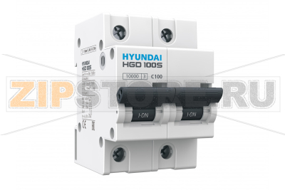 Выключатель автоматический модульный 80 А, 2 полюса, 10 кА Hyundai Electric HGD100S2PMBS0000C00080_C 