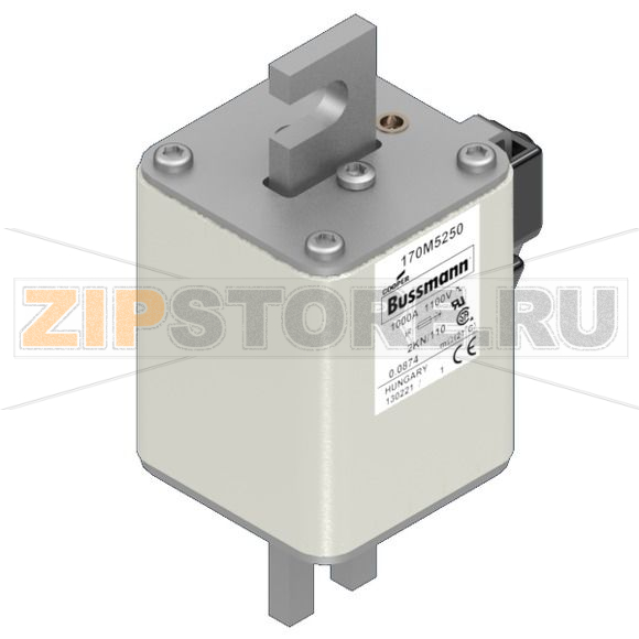 Предохранитель, 1000 A, AC 1100 В, 100 кА, size 2, 61x77x138 мм, aR, DIN, IEC Eaton FUSE 1000A 