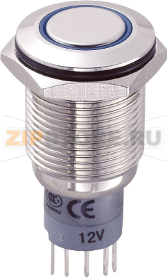 Кнопка антивандальная 250 В/AC, 3 А, 1 x вкл/вкл, без фиксации, IP67, 1 шт TRU Components LAS2GQF-11E/B/12V/N/P 