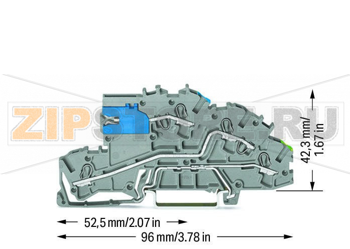 Многоуровневые клеммы для монтажа; 4 mm; со скользящей перемычкой размыкания нейтрали; NT/L/PE; Push-in CAGE CLAMP®; 2,50 mm; серые Wago 2003-7641 