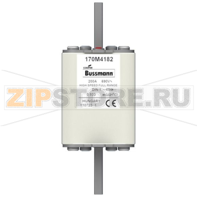 Предохранитель, 200 A, AC 690 В, 200 кА, DIN 1, 52x66x135 мм, gR, DIN, IEC Eaton FUSE 200A 690V 