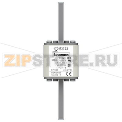 Предохранитель, 550 A, AC 690 В, 200 кА, size 1, 45x45x148 мм, aR, IEC UL Eaton FUSE 550A 690V 